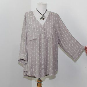 Torrid Harper Arrow Textured Button Blouse 2X E218